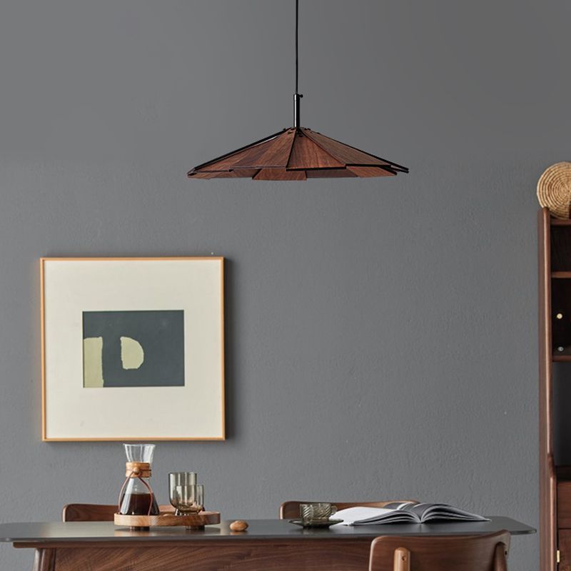 Kegelform hängende Beleuchtung moderner Holzholz 1 Licht Anhängerlampe für Hotel