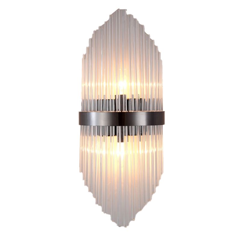 Clear Crystal 3 - Light Wall Mounted Sconce in Black / Gold Modern Wall Light