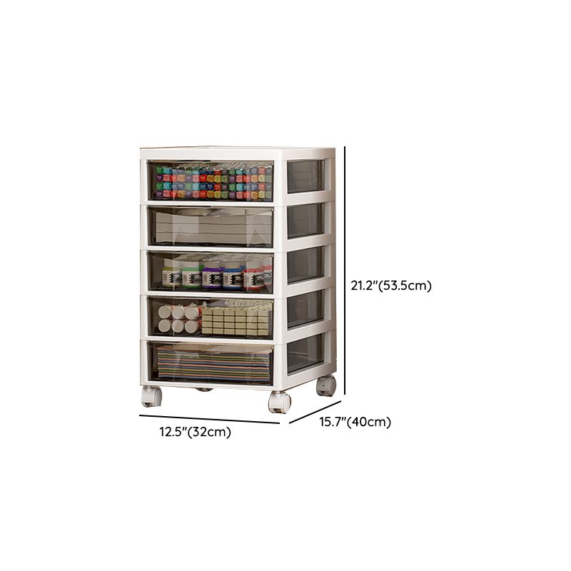 Vertical Transparent Filing Cabinet Modern Movable Plastic File Cabinet