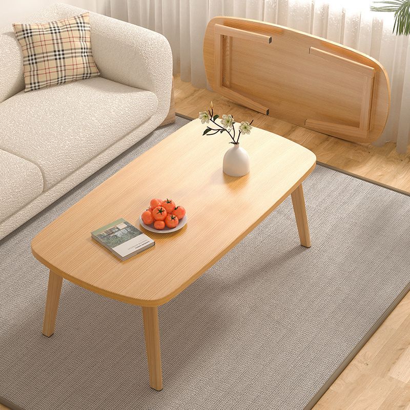 16"H Contemporary Coffee Table Folding Wooden Coffee Cocktail Table