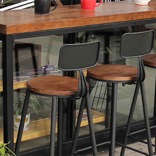 Rectangle Bar Pub Table Set 1/5 Pcs Iron Frame Bar Table and Stools