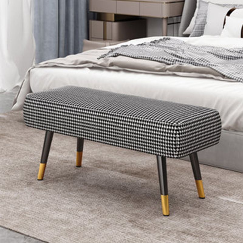 Glam Rectangle Seating Bench Cushioned Entryway and Bedroom Bench