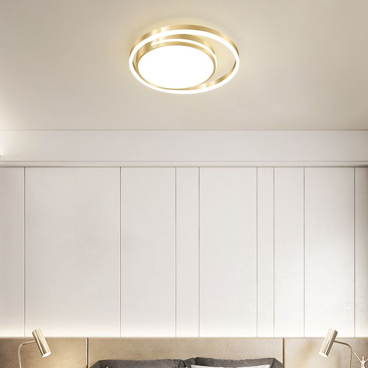 LED Flush Mounted Ceiling Lights Ring Contemporary Lighting Fixture for Bedroom