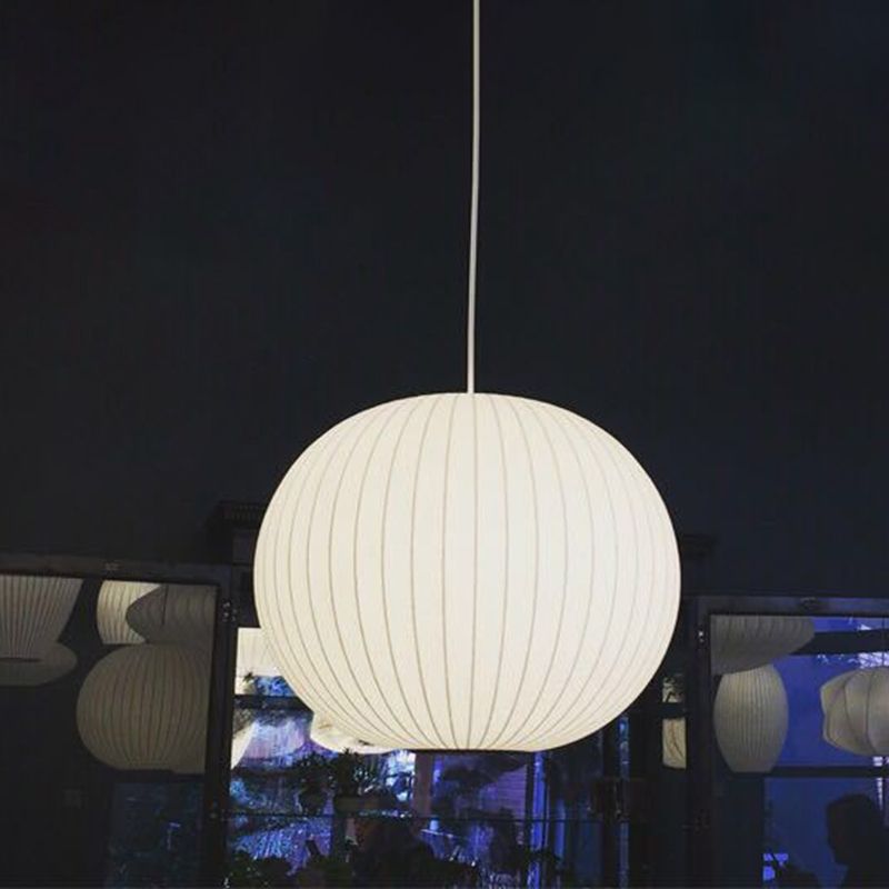 Lámpara colgante de 1 luz de seda, iluminación colgante de estilo Asia para sala de estar