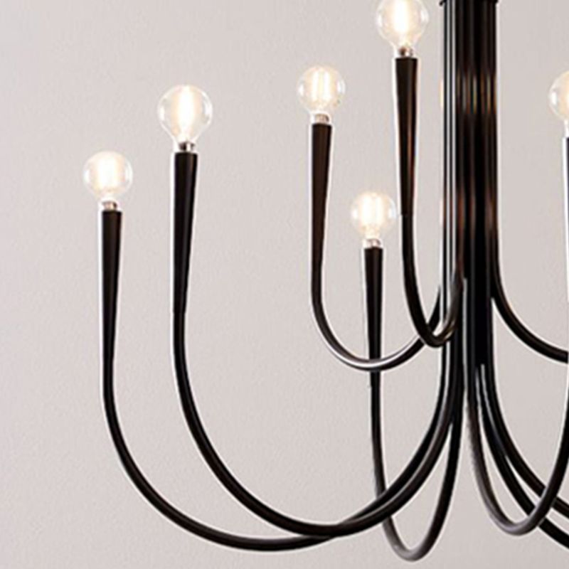 Metaal gebogen armen ophanging hanglamp moderne stijl multi -lichten hangende lamparmaturen