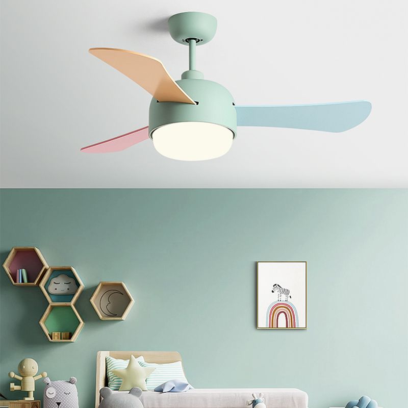 Modern Style Ceiling Fan Lamp Metal 1 Light Ceiling Fan Lighting for Study