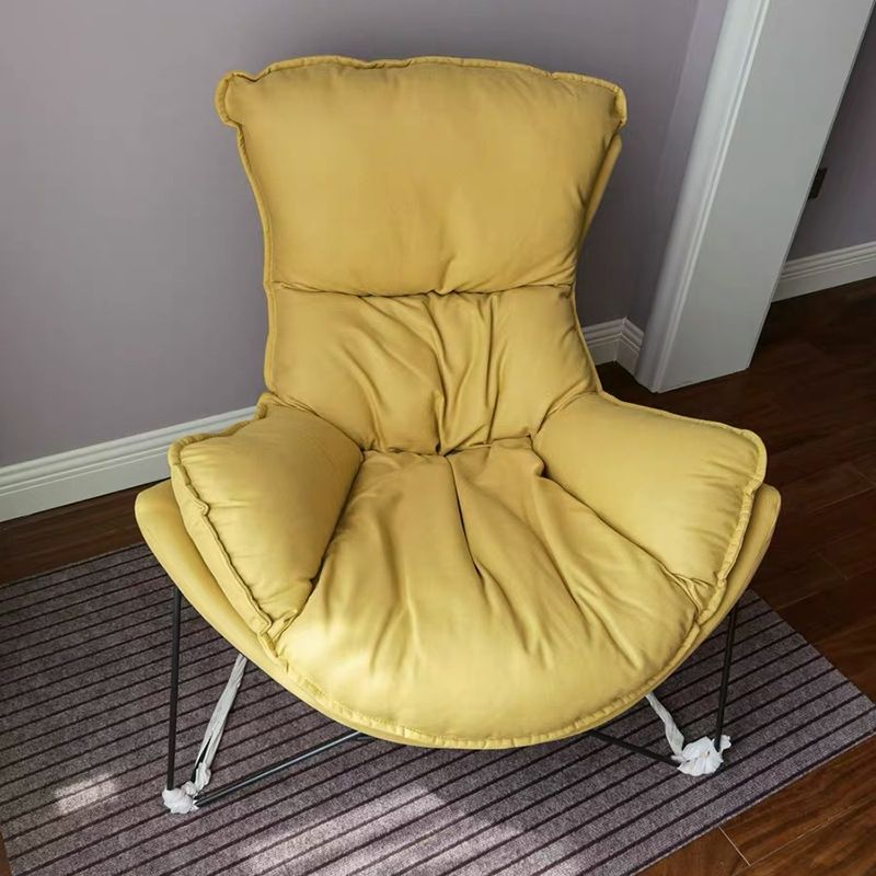 Faux Leather Armless Lounge Chair 34.25" L x 37.40" W x 34.64" H Cushion Back Chair