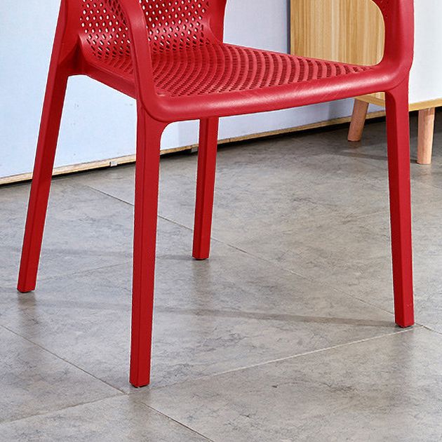 Plastic Scandinavian Dining Kitchen Room  Arm Chair Solid Back Chair
