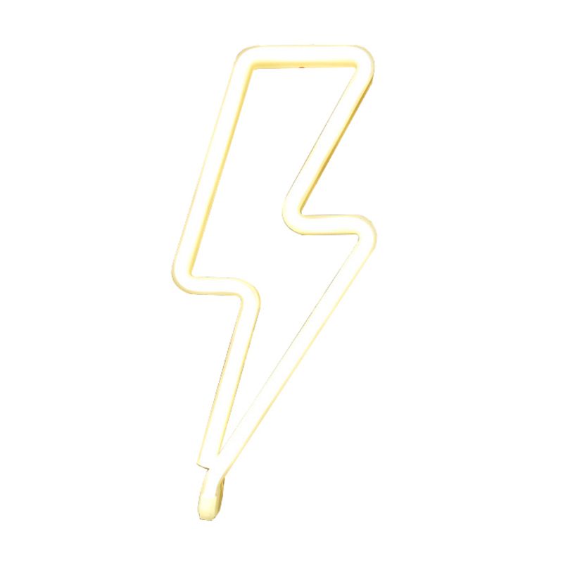 Cartoon Lightning Shaped Night Stand Light Plastic Kids Bedroom LED Night Lighting in White