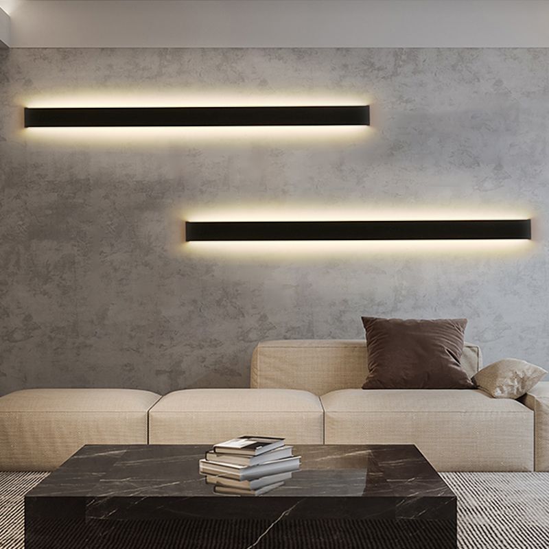 Luces de pared de forma lineal Estilo moderno 2 luces de montaje de pared ligera en negro