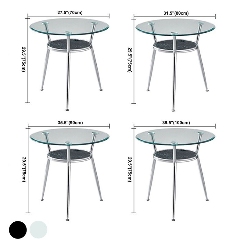 Runde transparente Esstischglas Tisch modern mit 3 Beinen Sockel