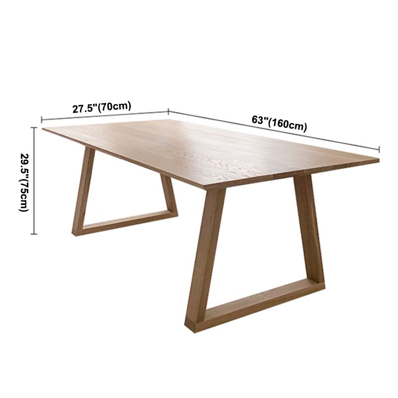 Tavolo da pranzo in legno massiccio glam kaki tavolo da pranzo cucina rettangolo con doppia basi di piedistallo