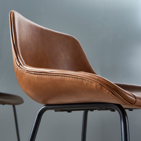 Contemporary Bar-stool PU Leather Counter Bar Stool for Kitchen with 4 Metal Legs