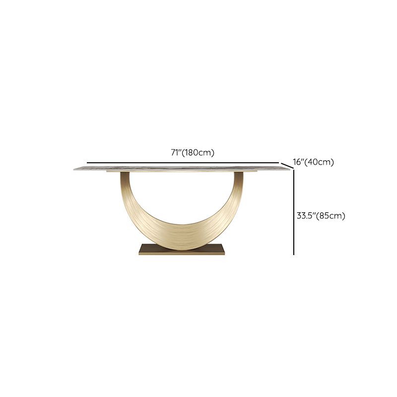 Rectangle Shape Contemporary Console Table Gold Stone Console Sofa Table for Hall