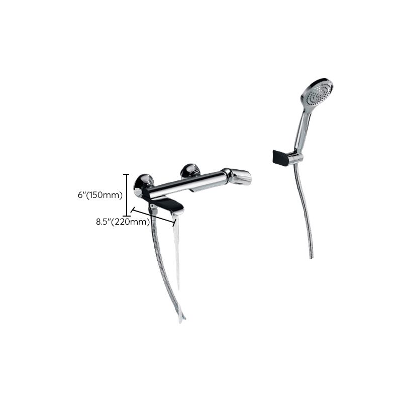 Contemporary Wall Mounted Copper Freestanding Tub Filler Single Handle Faucet