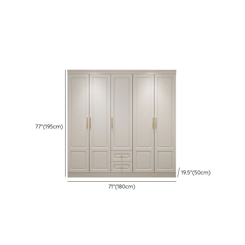 Manufactured Wood White Wardrobe for Home Modern Cabinet with Drawers