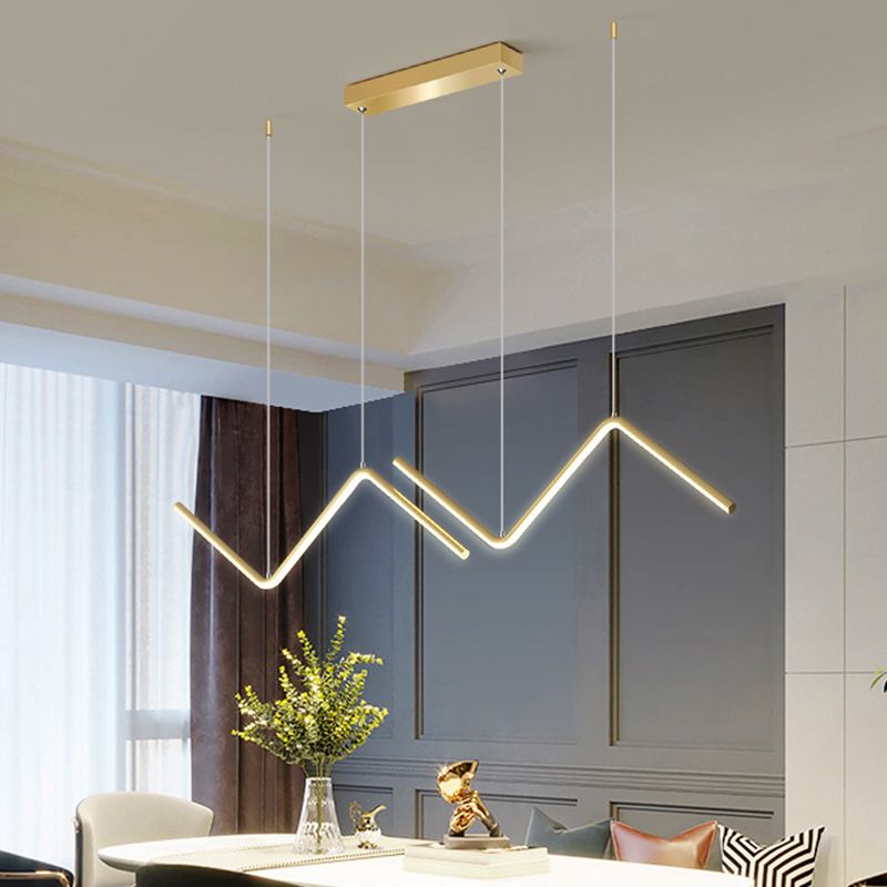 Zigzag Pendant Lighting Fixture Contemporary Style LED Metal Suspended Lighting Fixture