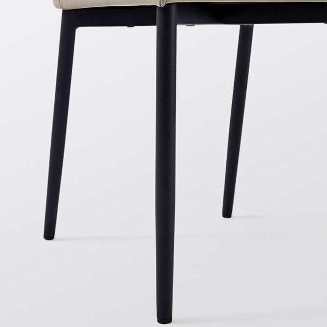 Faux Leather Dining Chairs Contemporary Upholstered Chairs with Metal Base