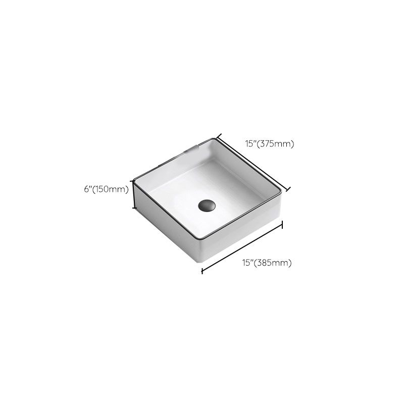 Bathroom Ceramic Sink Rectangular Rod Single Handle Faucet Sink
