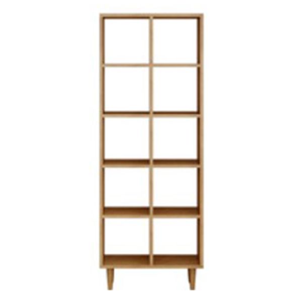 Modern Style Open Back Bookshelf Wooden Shelf Bookcase in Brown