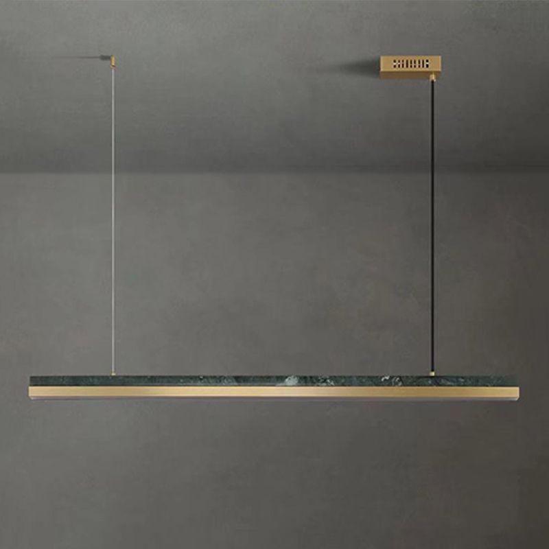 Modern Style Linear Hanging Pendant Light Metal One Light Pendant Light Fixture