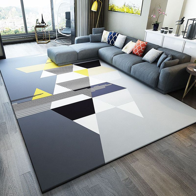 Modern Geometric Pattern Area Rug Carpet Stain Resistant Rug for Living Room