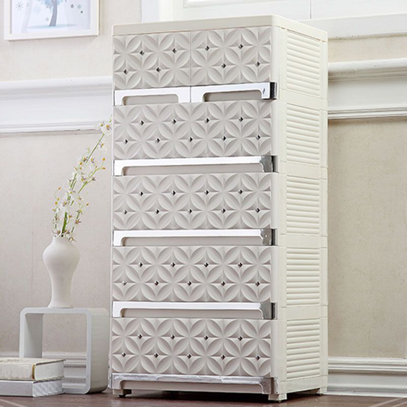 Plastic Chest Kids Nightstand Modern Nursery Dresser with 5/6 Drawers