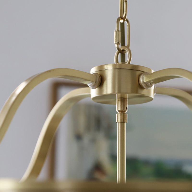 Cylinder Shade Hanging Light American Style Glass Pendant Light for Living Room