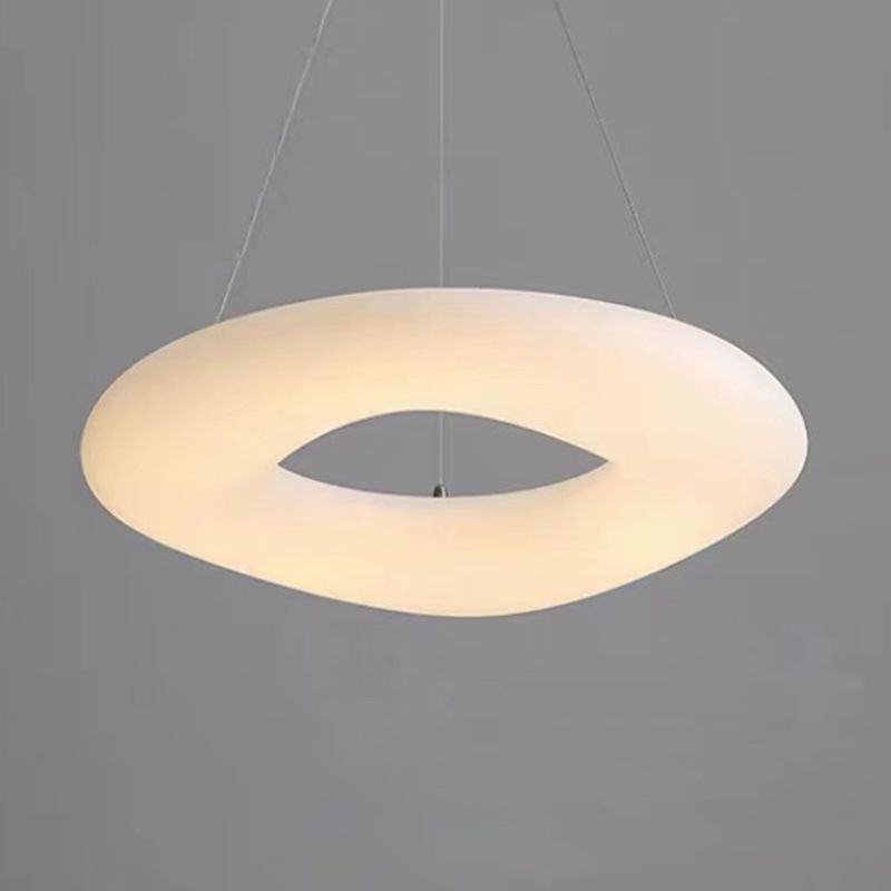 White LED Hanging Lamp Modern Style Plastic Chandelier Pendant Light for Bedroom