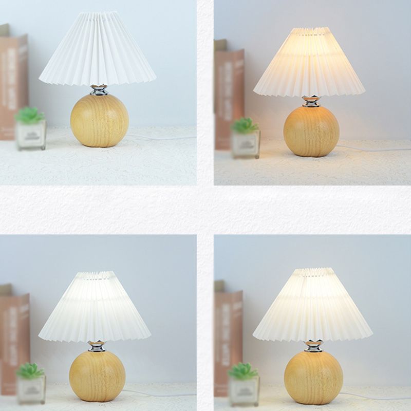 Lámpara de mesa de forma de cono de estilo de tela de estilo moderno luz de mesa de luz