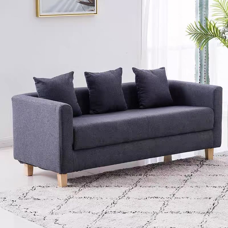 Linen Standard Square Arm Sofa Couch Contemporary Tight Back Sofa Set