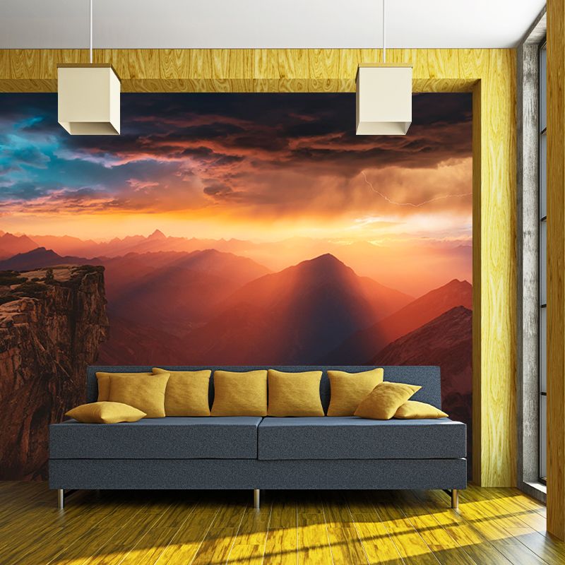 Customized High Mountain Mural Wallpaper Contemporary for Dining Room Decor