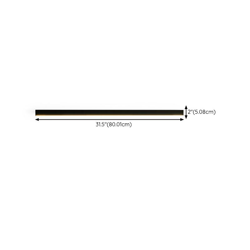 Modern Metal Flush Mount Linear Shape Ceiling Lamp with Acrylic Shade for Living Room