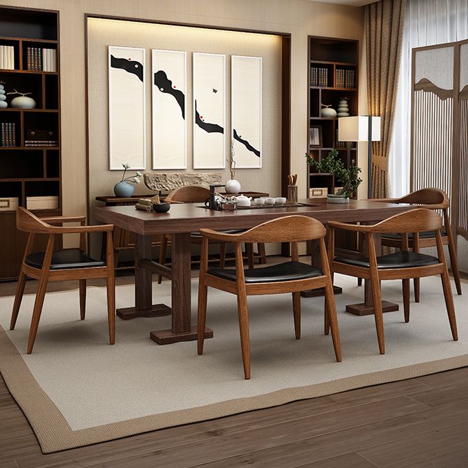 Silla de madera de fresno de estilo tradicional, juego de sillas de comedor de cocina con brazo trasero abierto