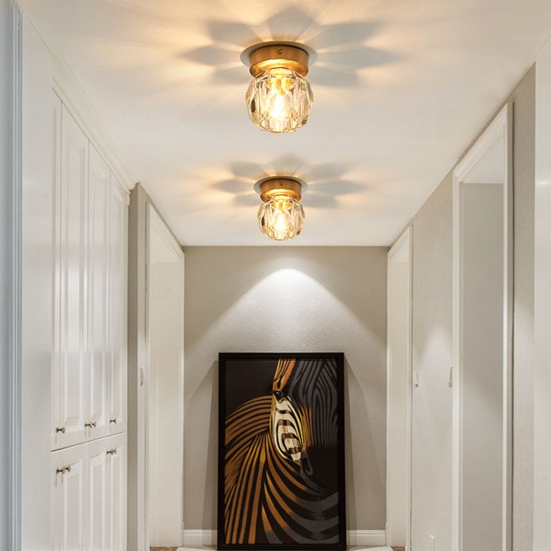 Mini plafond cristallin 1-LIGHT 4,3 "LAPE LA LAPE TRADIÈRE LAMPLE MOULT MOUPE POUR CORRIDOR D'AUSLEU