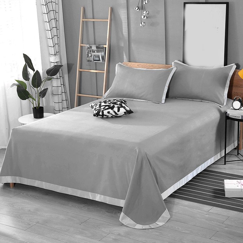 Modern Bed Sheet Set Solid Elegant Cotton Fitted Sheet for Bedroom