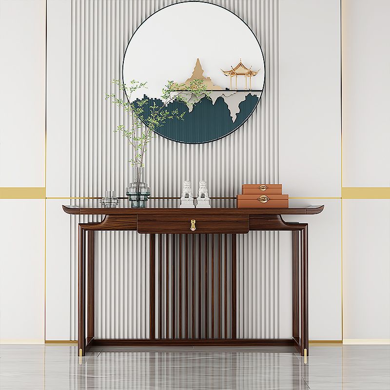 Rectangle Shape Contemporary Console Table Brown Wooden Console Sofa Table