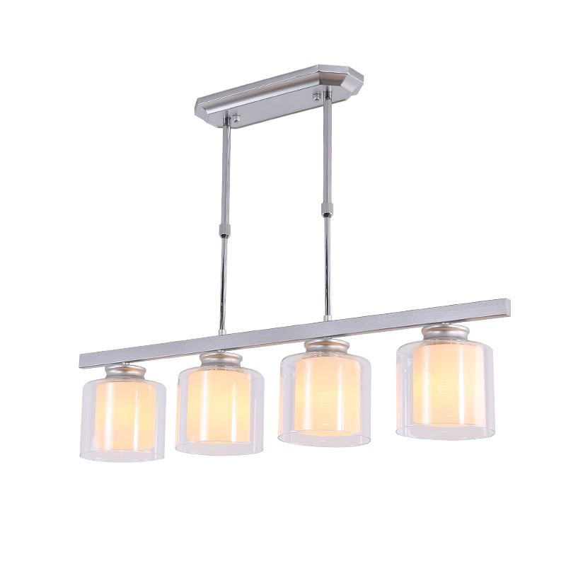 Cilíndrico de techo de la isla de vidrio lámparas de comedor industrial lámparas de la isla