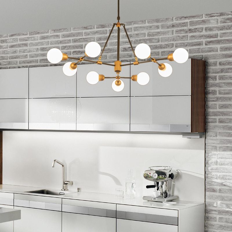 Modo woonkamer kroonluchter opaalglas multi-head modern stijlvol hanglampje in messing