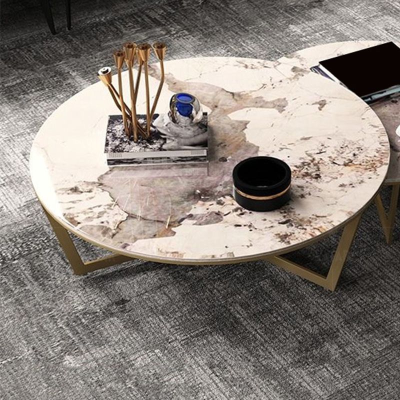 Slate Round Coffee Table No Distressing Frame Nesting Coffee Table Set