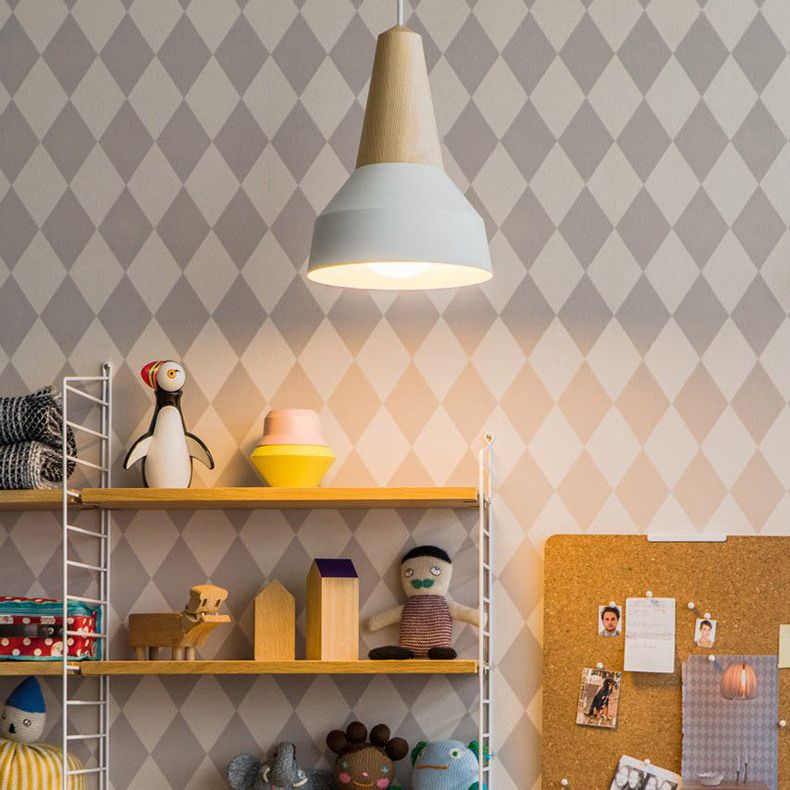 Trota in legno in metallo Trota sospesa a sospensione Simplicità Simplicità Apparecchio di illuminazione a sospensione per camera da letto