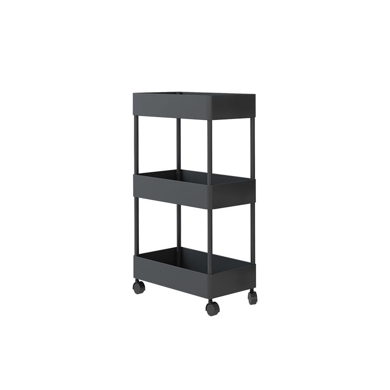 Contemporary Plastic Geometric Bookcase Open Back Bookshelf with Wheels