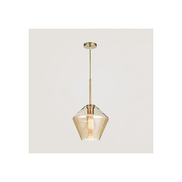 Triangle en verre transparent / ambre / urne / diamant pendentif lampad
