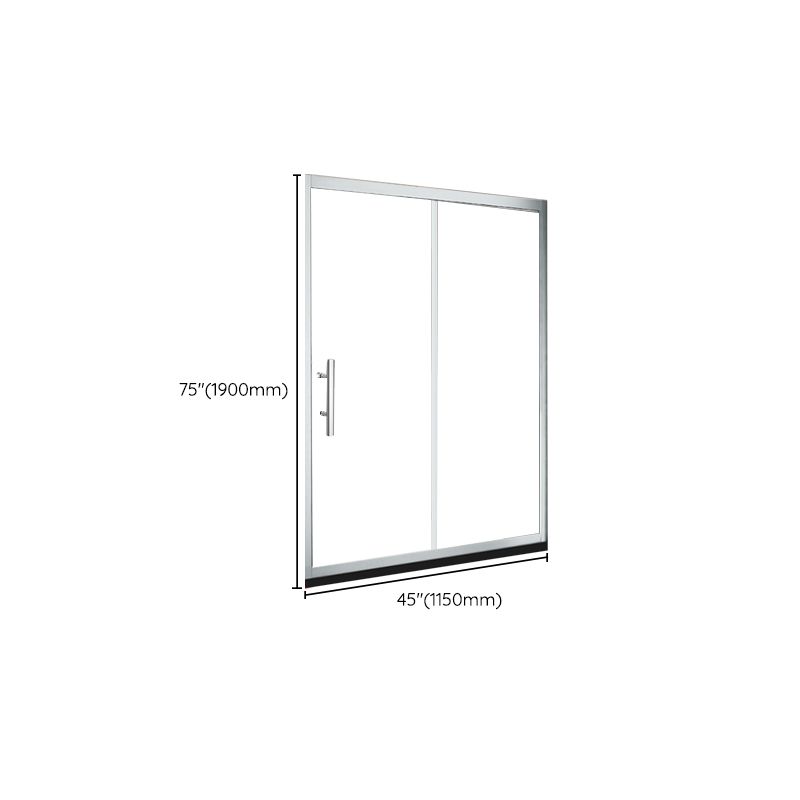 One-shaped Sliding Shower Bath Door Transparent Tempered Glass Shower Door