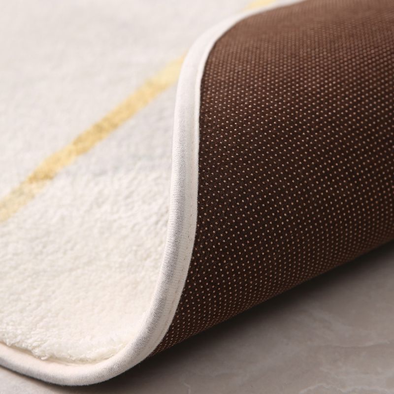 Beige Modern Area Rug Polyester Geometric Print Rug Anti-Slip Washable Rug for Living Room