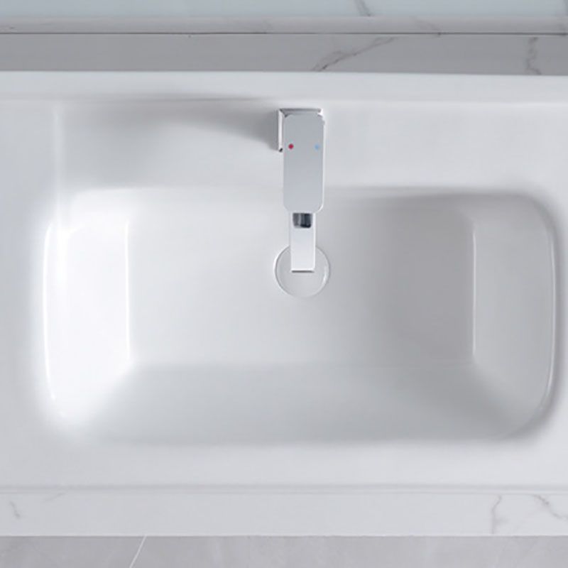 Modern Drop-in Bathroom Sink Porcelain with Overflow Basin Sink(Not Included Faucet)