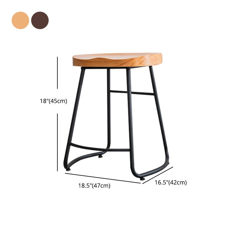 Modern Style Backless Bar-stool Saddle Seat Bar Stool with Metal Legs