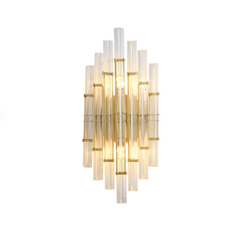 Modern Style Diamond Shape Wall Sconce Crystal 2 Light Sconces for Bedroom