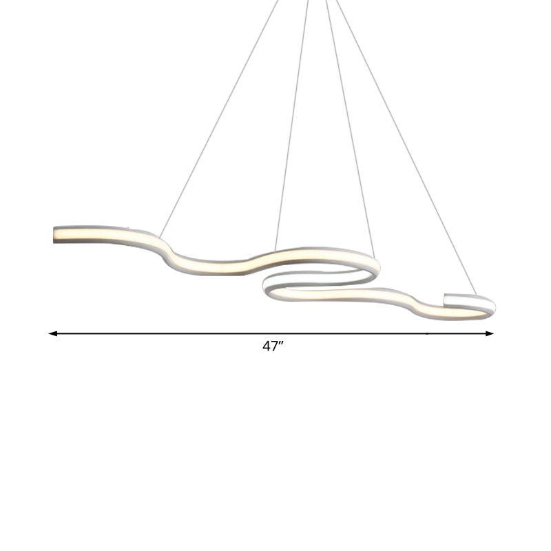 Einfacher LED -Deckenlicht mit Acrylschatten weißer Twist -Kronleuchter -Anhänger in warmem/Weiß/Naturlicht