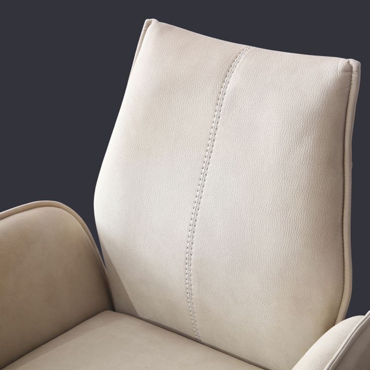 Sillas de comedor de piel sintética de diseño contemporáneo, sillas laterales con brazo trasero sólido para el hogar
